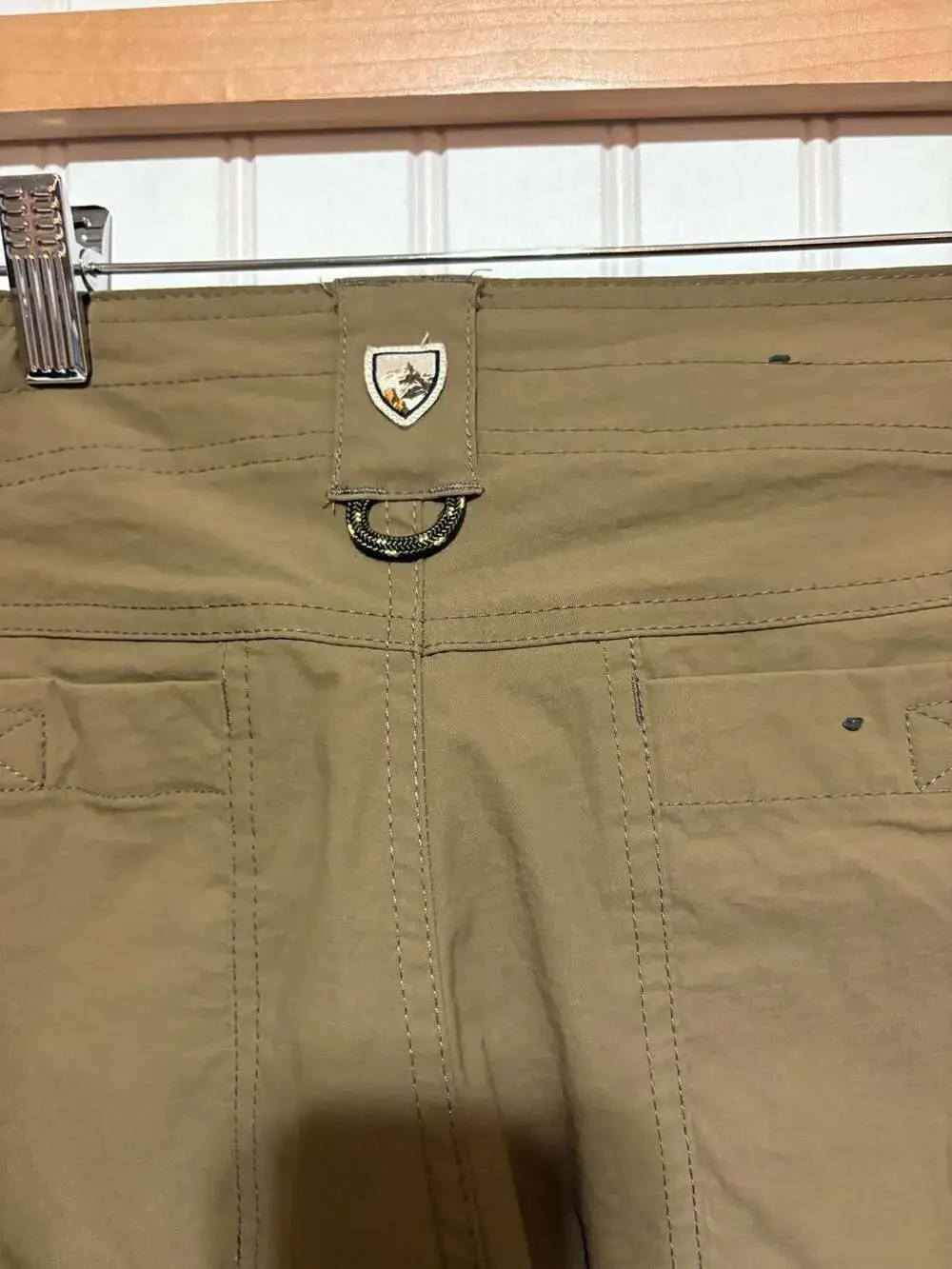 Kulh hiking Pants Mens 34x33 Tan STAINED Stretch Rock Climbing Hiking